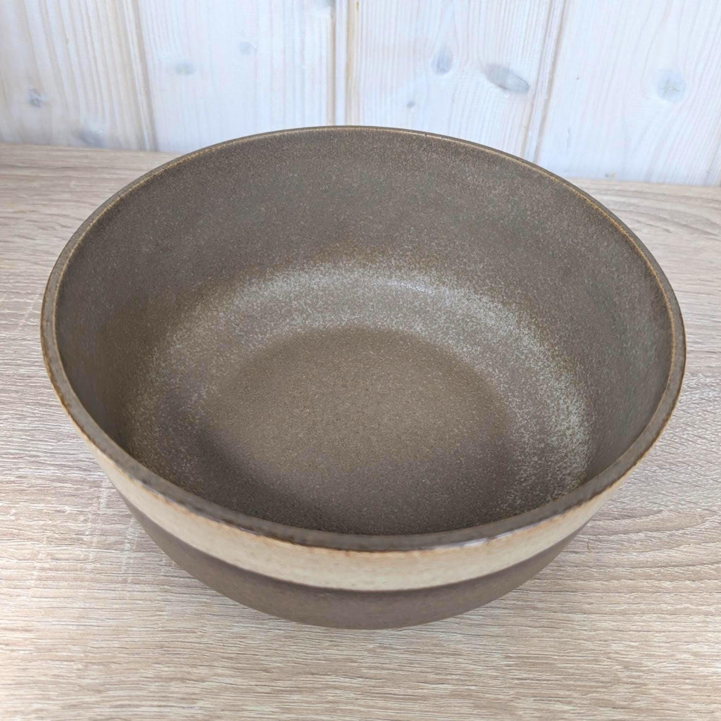 Gerzit stoneware bowl set, West Germany, matte brown glaze, 1960s, model 1599, 2 sizes