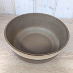 Gerzit stoneware bowl set, West Germany, matte brown glaze, 1960s, model 1599, 2 sizes