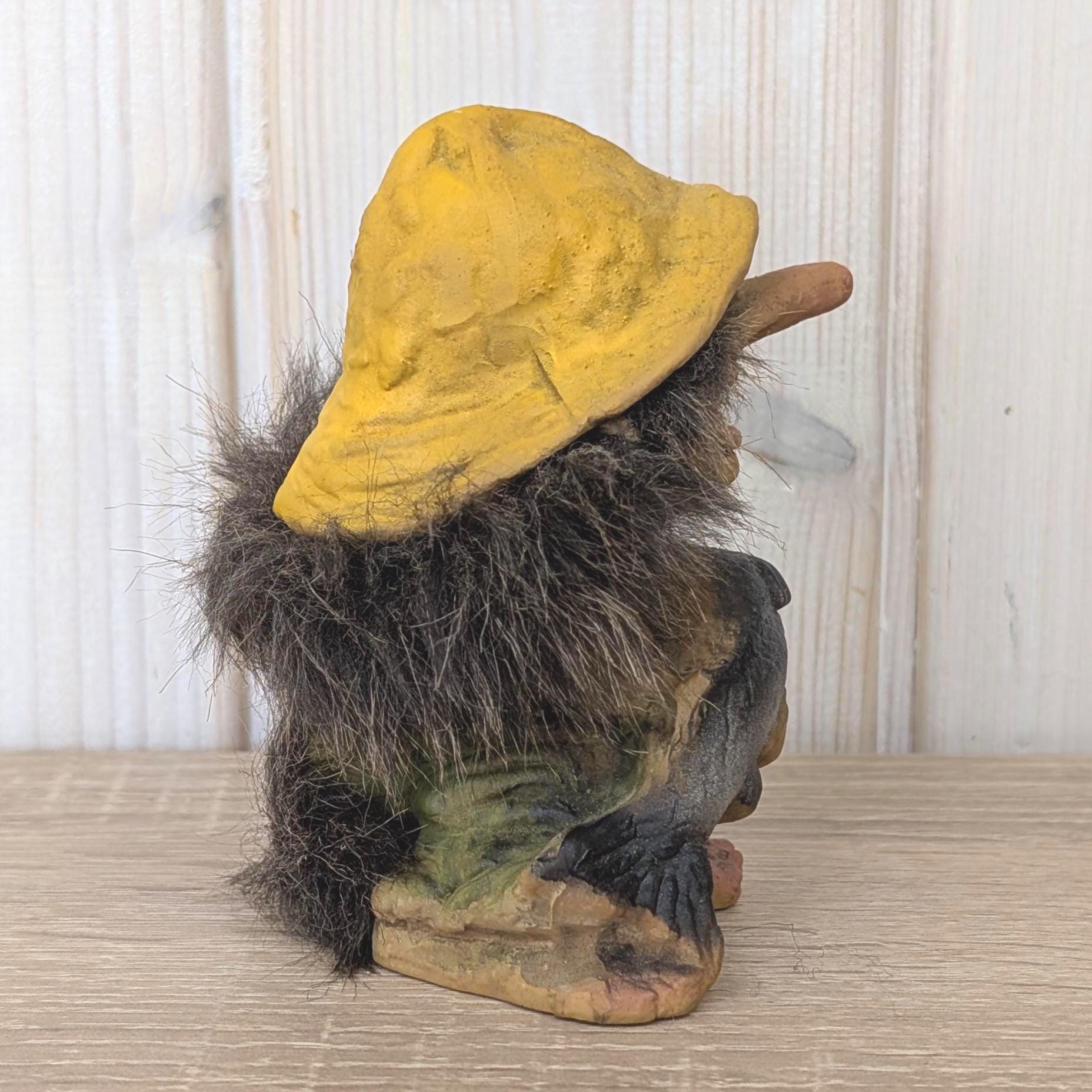 Ny-Form troll 062, Norway, fisherman, yellow hat, real fur, original label, 1980s