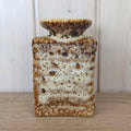 Vest Keramiek Fat Lava Vase, Van Woerden Gouda Netherlands, Rectangular Dutch Pottery, 1970s