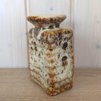 Vest Keramiek Fat Lava Vase, Van Woerden Gouda Netherlands, Rectangular Dutch Pottery, 1970s