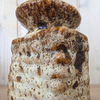 Vest Keramiek Fat Lava Vase, Van Woerden Gouda Netherlands, Rectangular Dutch Pottery, 1970s