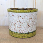 Marei Keramik Planter 2051, West Germany 1970s, Speckled White Olive Green, MCM Ceramic Pot