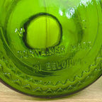 Belgian Green Glass Apothecary Jar Set of 2, Bubble Stopper, 1970s, Made in Belgium, MCM Kitchen