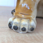 Large Vintage Ceramic Basset Hound Figurine, Italian Style, Hand-Painted Gloss Glaze, Mid-Century Dog Statue, 1960s 1970s