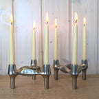 BMF Nagel S-22 Modular Candle Holder, Werner Stoff Hans Nagel, West Germany, 1970s, Stackable Chrome MCM, Stoff Nagel Design Classic