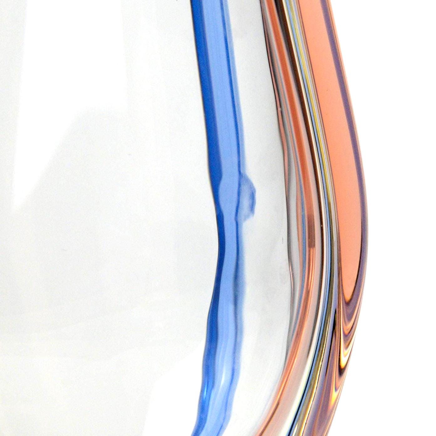 Fr Zemek Art Glass Vase Czech, Mid Century Modern Glass, Sommerso Style Blue Green Amber Tall Vase