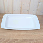 Serving Platters set of 3, Kahla Duett  white porcelain, circle relief, GDR East Germany, 1960s 1970s