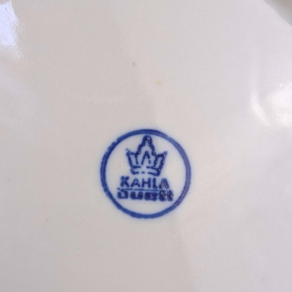 Breakfast Plates set of 8, Kahla Duett, white porcelain, circle relief rim, GDR East Germany, 1960s 1970s