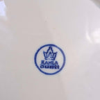 Breakfast Plates set of 8, Kahla Duett, white porcelain, circle relief rim, GDR East Germany, 1960s 1970s