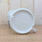 Cup and Saucer Set of 4, Kahla Duett, white cup cobalt blue saucer, GDR East Germany, 1960s 1970s