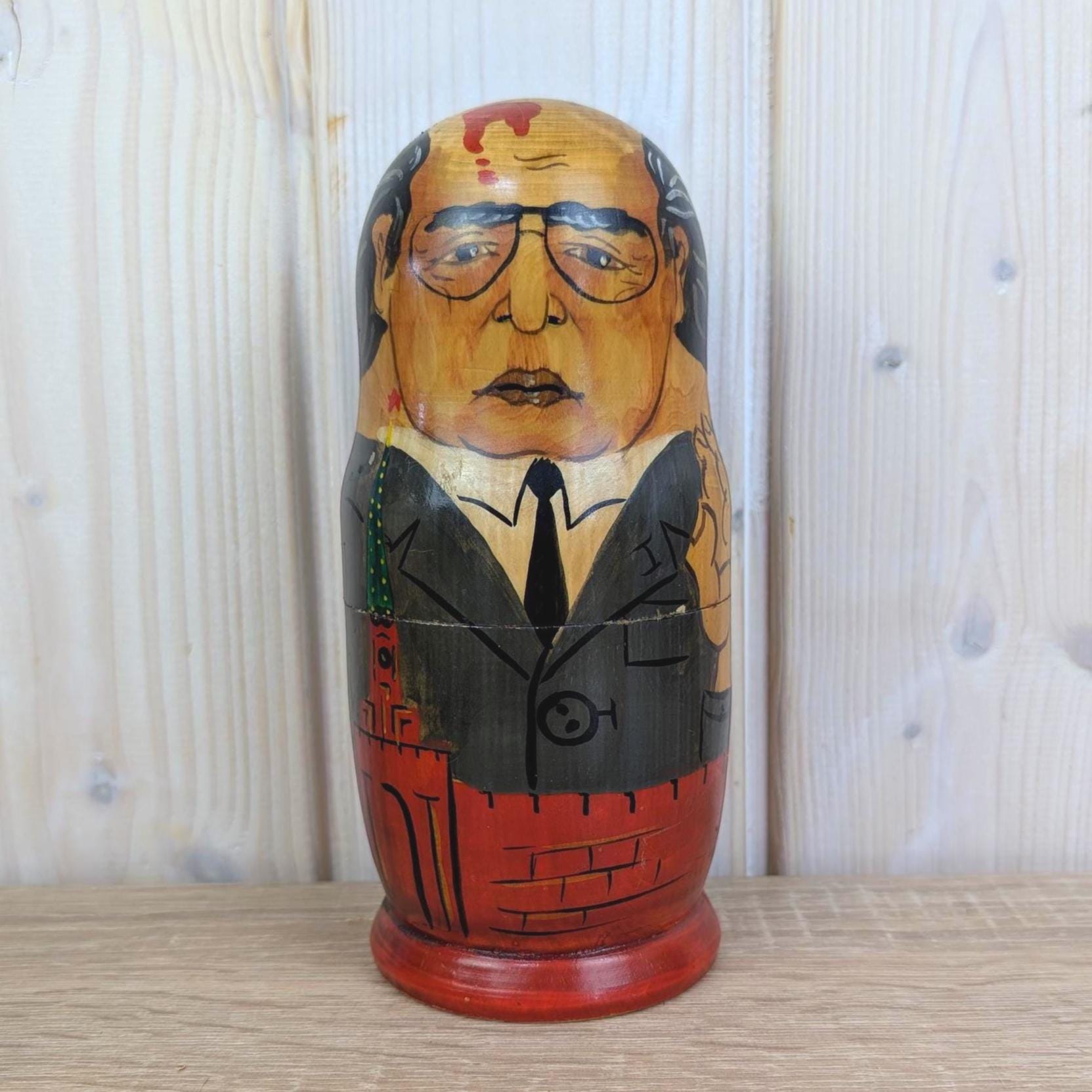 Russian Nesting Doll, Soviet Leaders Matryoshka Set of 5, Gorbachev Brezhnev Khrushchev Stalin Lenin, 1990s
