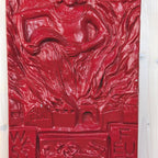Saint Florian Wall Plaque, Ceramic Relief, Red Glazed, Patron Saint Firefighters, German Folk Art, Wasser Feuer