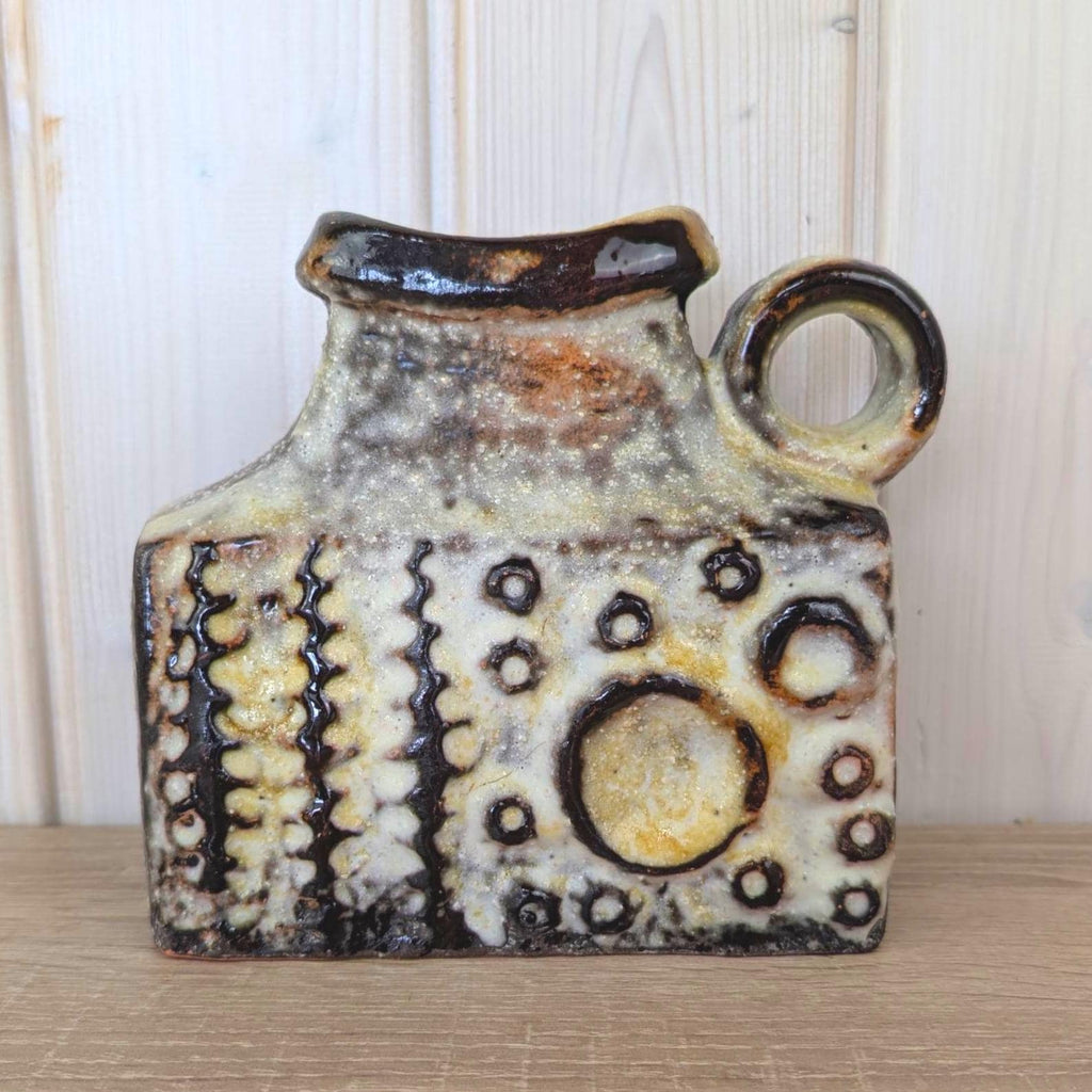 Carstens Tönnieshof Vase, Mooncrater, West German Pottery, Fat Lava Stoneware Jug, Relief Decor, Model 7808-15, 1970s