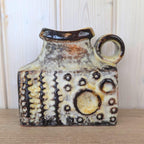 Carstens Tönnieshof Vase, Mooncrater, West German Pottery, Fat Lava Stoneware Jug, Relief Decor, Model 7808-15, 1970s