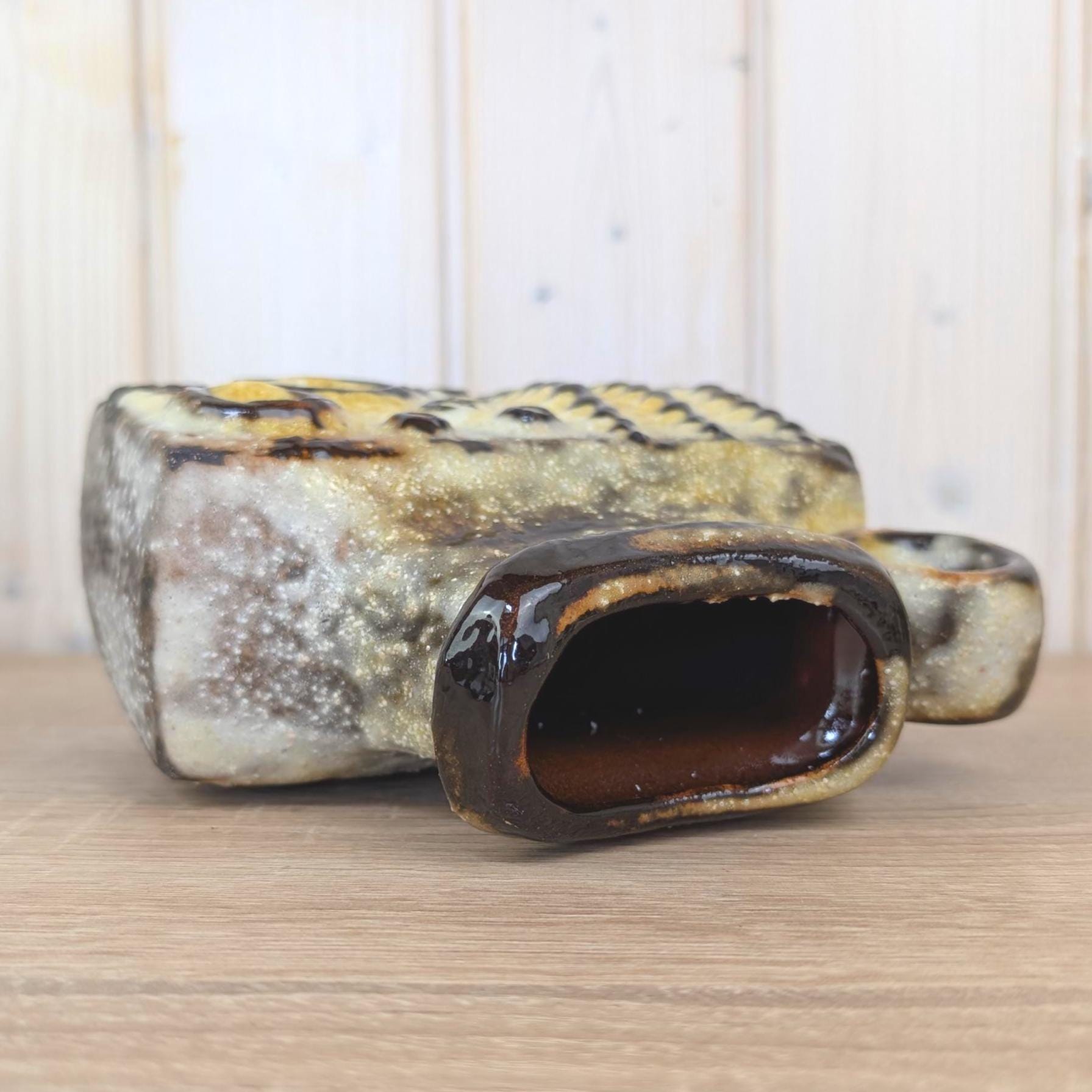 Carstens Tönnieshof Vase, Mooncrater, West German Pottery, Fat Lava Stoneware Jug, Relief Decor, Model 7808-15, 1970s