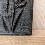 Cast Iron Wall Plaques Set of 3, Botanical Relief, Signed Klaas 1977, Sunflower Wheat Wildflower, Rustic Wall Decor