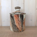 SC3 Italy Ceramic Lidded Jar, Marbled Agateware Glaze, Italian Studio Pottery, Tobacco Jar, 1960s