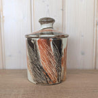 SC3 Italy Ceramic Lidded Jar, Marbled Agateware Glaze, Italian Studio Pottery, Tobacco Jar, 1960s