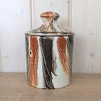 SC3 Italy Ceramic Lidded Jar, Marbled Agateware Glaze, Italian Studio Pottery, Tobacco Jar, 1960s