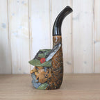 Ceramic Pipe Schnapps Bottle, Tyrolean Hunter Face, Ashtray Top, Folk Art Decanter, German Alpine, 1960s