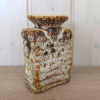 Vest Keramiek Fat Lava Vase, Van Woerden Gouda Netherlands, Rectangular Dutch Pottery, 1970s
