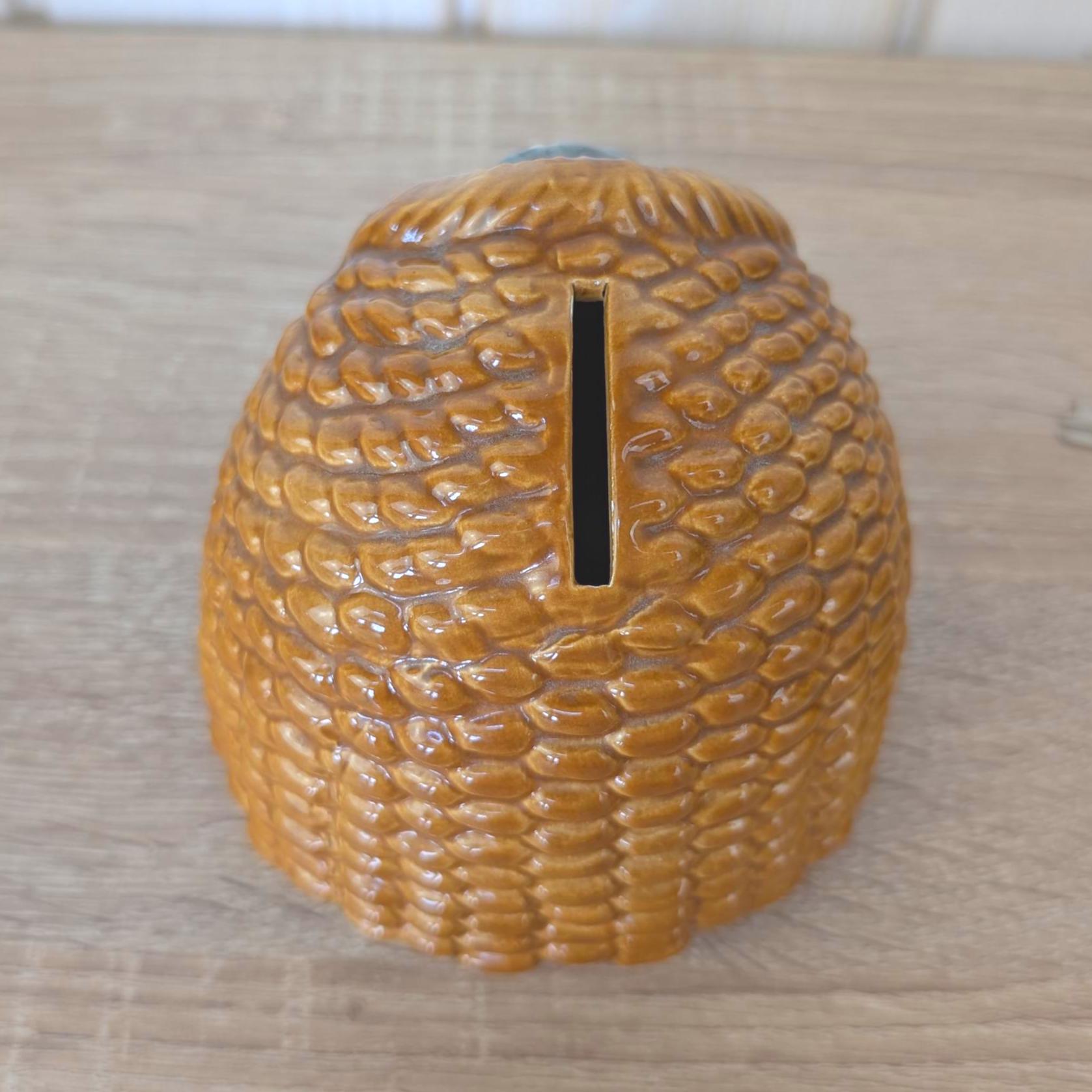 Goebel Cat in Basket Money Bank with Key, West Germany 1974, Ceramic Coin Bank, Vintage Figurine