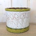 Marei Keramik Planter 2051, West Germany 1970s, Speckled White Olive Green, MCM Ceramic Pot