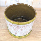 Marei Keramik Planter 2051, West Germany 1970s, Speckled White Olive Green, MCM Ceramic Pot