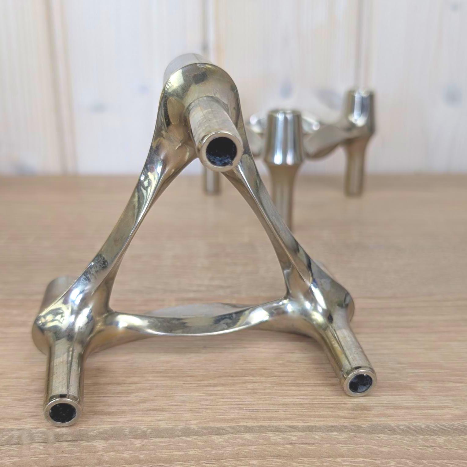 BMF Nagel S-22 Modular Candle Holder, Werner Stoff Hans Nagel, West Germany, 1970s, Stackable Chrome MCM, Stoff Nagel Design Classic