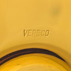Espresso Cup Saucer Set of 4, Vereco France, Amber Glass, 1970s Tempered Glass, French Glassware