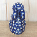 Boleslawiec Polish Pottery Easter Bunny Figurine, Wiza Poland, Peacock Eye Pattern, 1980s, Hand Made