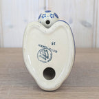 Boleslawiec Polish Pottery Easter Bunny Figurine, Wiza Poland, Peacock Eye Pattern, 1980s, Hand Made