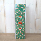 Vase, Japanese Porcelain Square , Kuzan Gama, Cobalt Blue Green Peony Gold, 1980s Imari Style