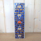 Vase, Japanese Porcelain Square , Kuzan Gama, Cobalt Blue Green Peony Gold, 1980s Imari Style
