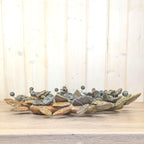 Ceramic wall mirror, tree of life style, flowers and leaves, brown glaze, handmade, mid century, 1960s