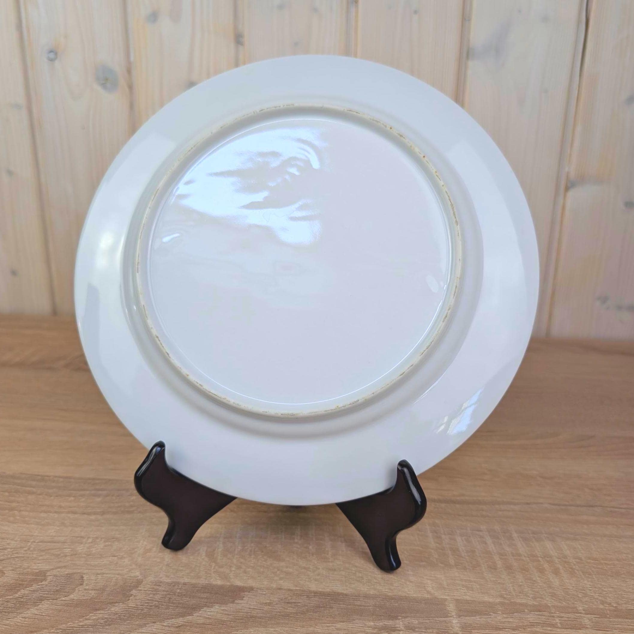 Dinner Plates set of 7, Kahla Duett , white porcelain, circle relief rim, GDR East Germany, 1960s 1970s