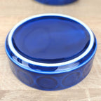 Bowls Set of 3, Kahla Duett, cobalt blue porcelain, circle relief, GDR East Germany, 1960s 1970s