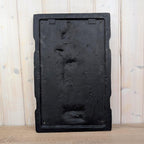 Cast Iron Fireback Madonna Child 1730, Polychrome Painted Relief, Antique Wall Plaque