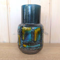 Carstens Tönnieshof Vase 1271-17, Fat Lava Glaze, West Germany, Teal Blue, 1960s