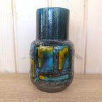 Carstens Tönnieshof Vase 1271-17, Fat Lava Glaze, West Germany, Teal Blue, 1960s