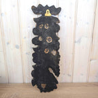 Wood Floral Garland Wall Plaque, Polychrome Painted, 1960s, Flowers Grapes Fruit, Folk Art