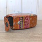 Coin Bank, Leather Cat, Tooled Painted Leather, Folk Art, Piggy Bank, Cat Figurine