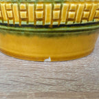Fohr Keramik planters 184/15, set of 2, West Germany, mustard green, 1960s, flower pot pair