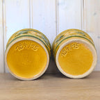 Fohr Keramik planters 184/15, set of 2, West Germany, mustard green, 1960s, flower pot pair
