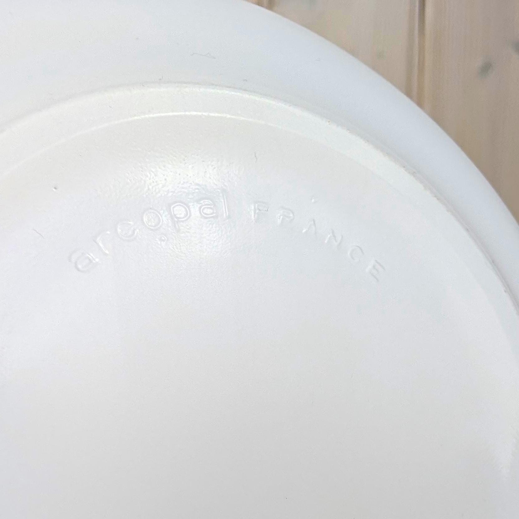 Nesting Bowls, Arcopal France Set of Two, Wildflower Botanical Decor, Opal Glass, 1970s