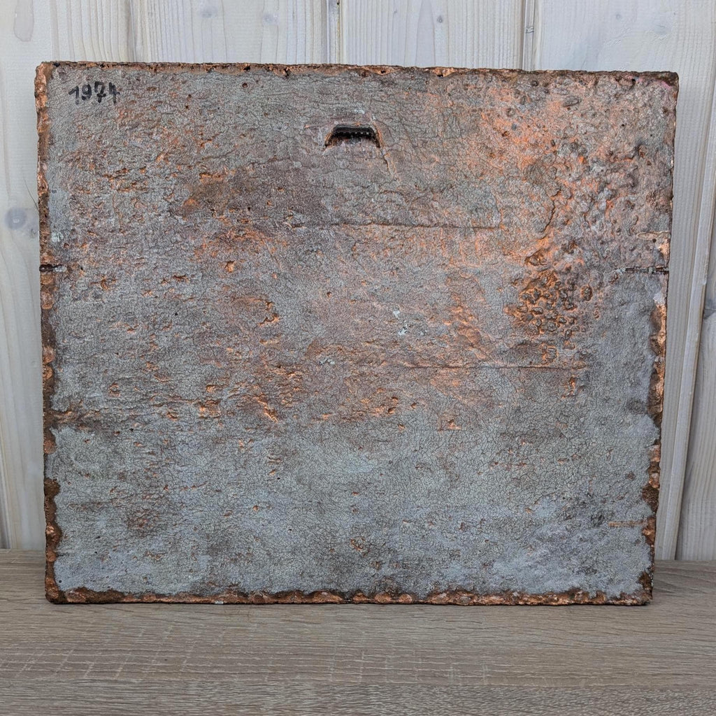 Running Horses, Ceramic Wall Relief Plaque, 1974, studio pottery, copper glaze, wall art