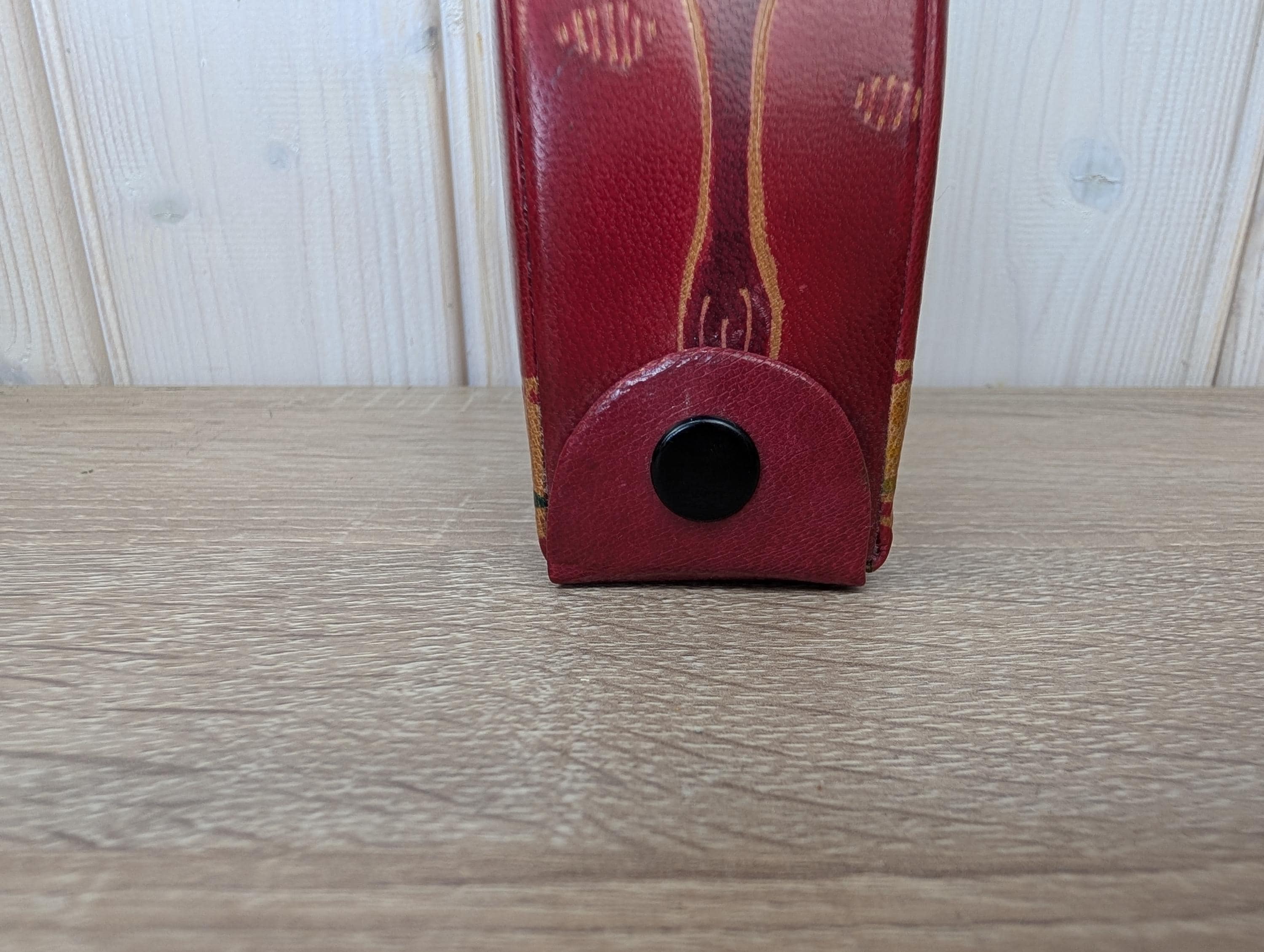 Coin Bank, Leather Elephant, Tooled Painted Leather, Folk Art, Piggy Bank, Trunk Up Lucky