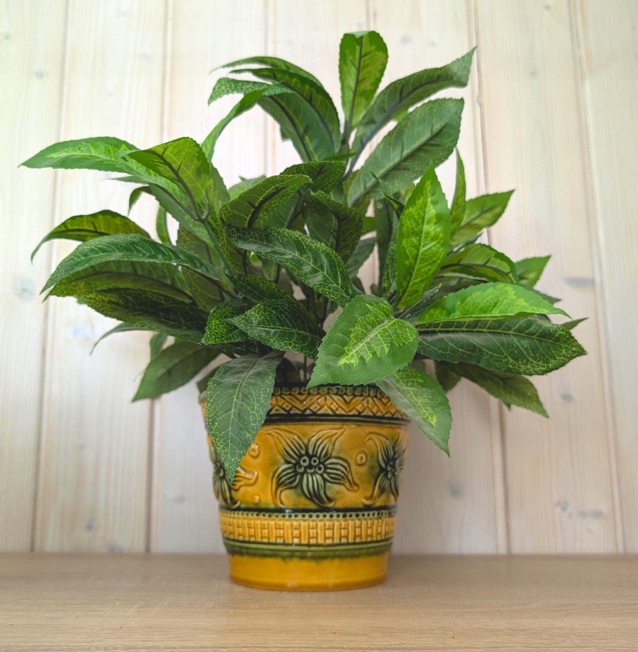 Fohr Keramik planters 184/15, set of 2, West Germany, mustard green, 1960s, flower pot pair