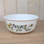 Nesting Bowls, Arcopal France Set of Two, Wildflower Botanical Decor, Opal Glass, 1970s